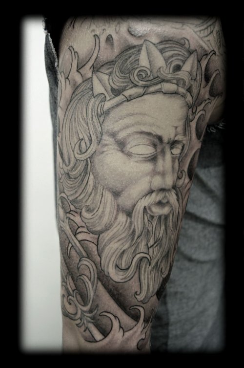 Jesus Head Black And White Tattoo
